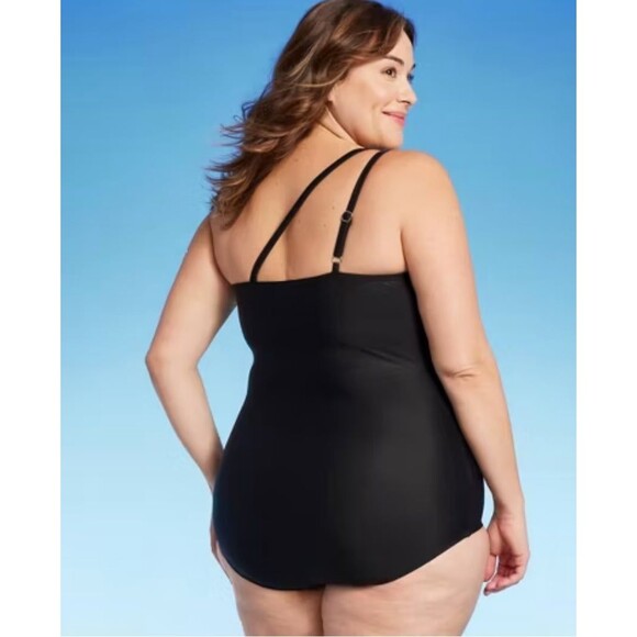 NWT Land’s End UPF 50 Full Coverage Tummy Control One Shoulder One Piece Suit - Picture 2 of 2